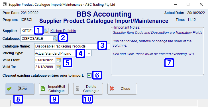 Supplier Product Catalogue Import/Maintenance Screen Supplier Product Catalogue Import/Maintenance Screen