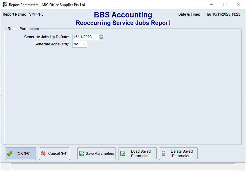 Reoccurring Service Jobs Report