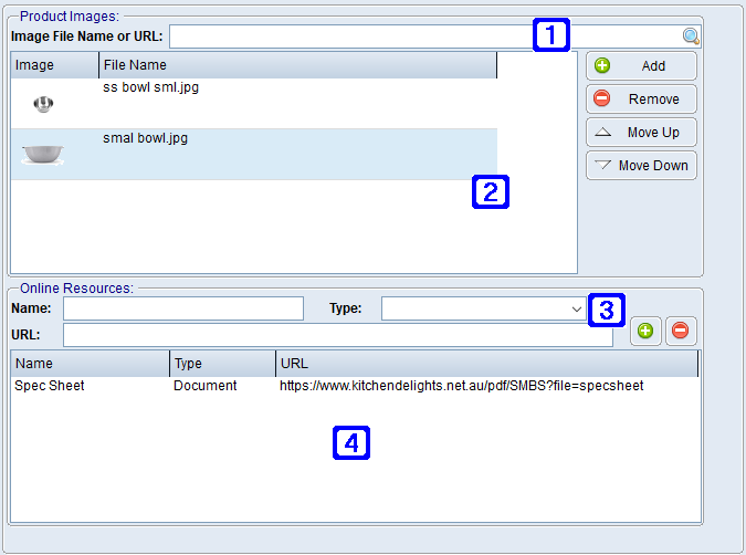 Product Masterfile Maintenance Images and Resources Tab Screen Product Masterfile Maintenance Images and Resources Tab Screen