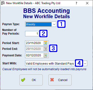 New Workfile Details Screen New Workfile Details Screen
